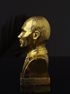 Бюст «Путин В.В.», 9x7x5 см, гипс под золото