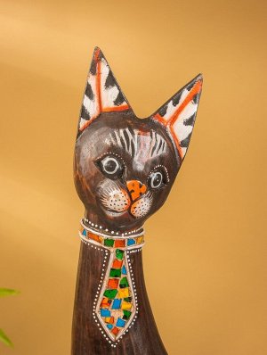 Сувенир «Кошка в галстуке из мозаики», 100x16x7 см, дерево