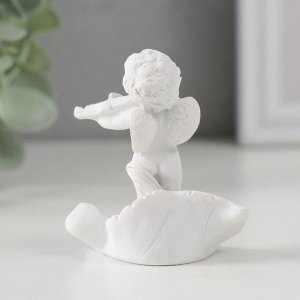 Фигурка полистоун «Белоснежный ангел со скрипкой на листике», 6.2x6.4x3.3 см