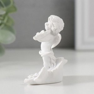 Фигурка полистоун «Белоснежный ангел со скрипкой на листике», 6.2x6.4x3.3 см