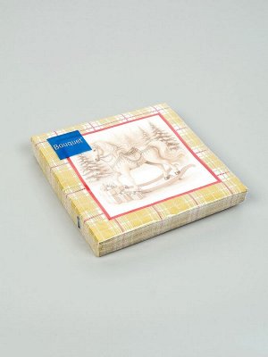 Салфетки бумажные трёхслойные «Скатерть с лошадью на золоте», 33x33, 20 шт.