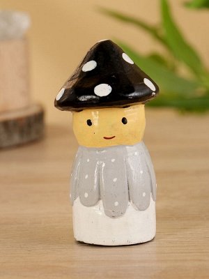 Сувенир «Гномик», 5.5x5.5x10 см, дерево, чёрно-серый