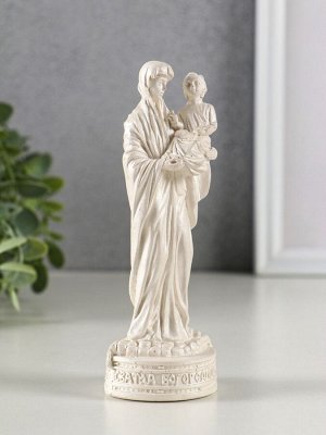 Фигурка гипс «Дева Мария с младенцем», 14x5 см, перламутр