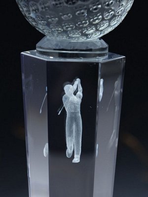 Наградная фигура стела «Гольф», стекло, 25x6.5x6.5 см