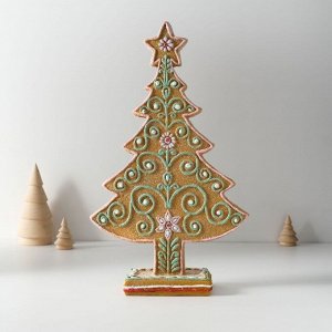 Фигурка полистоун «Ёлочка пряничная с узорами из глазури», 18.5x7x30.5 см