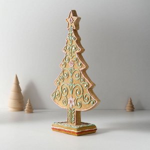 Фигурка полистоун «Ёлочка пряничная с узорами из глазури», 18.5x7x30.5 см