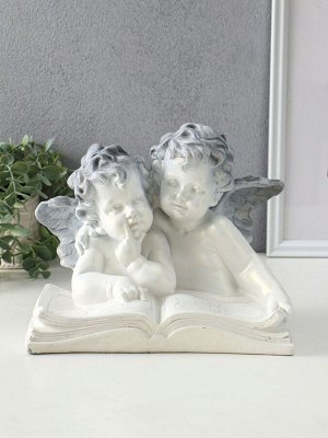 Фигура гипс «Два ангела с книгой», 23x28x19 см, антик