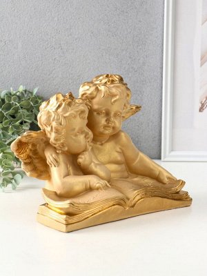 Фигура гипс «Два ангела с книгой», 23x28x19 см, слоновая кость