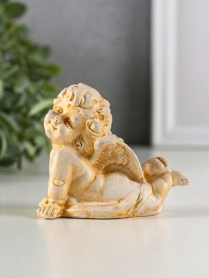 Фигурка гипс «Ангел на животе лежит», 6x8 см, под позолоту