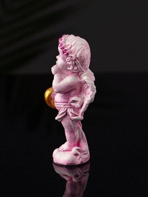 Фигурка гипс «Ангел с сердцем», 8.5x3.5 см, розовый