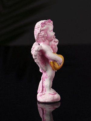Фигурка гипс «Ангел с сердцем», 8.5x3.5 см, розовый