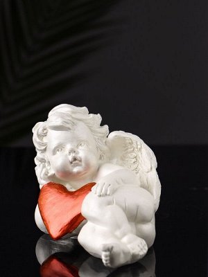 Фигурка гипс «Ангел с сердцем», 14x10x7 см, перламутр