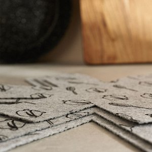 VETTA Набор разделителей для сковородок и посуды, 3шт, 26см/35см/38см, фетр, 220г/м.кв.