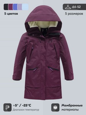 Парка зимняя женская с капюшоном бордового цвета 9538-1Bo