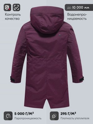 Парка зимняя женская с капюшоном бордового цвета 9538-1Bo