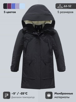 Парка зимняя женская с капюшоном черного цвета 9538-1Ch