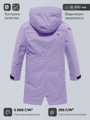 Парка зимняя женская с капюшоном сиреневого цвета 9538-1Sn