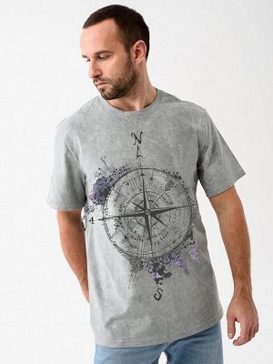 Мужская футболка "Роза ветров" 2279-К / Серый
