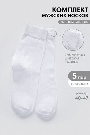 Носки стандарт мужские Магнат (набор 5 пар) / белый