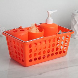 СИМА-ЛЕНД Набор аксессуаров для ванной комнаты в корзине, 5 предметов, цвет МИКС