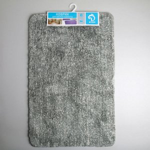 Коврик Доляна «Нина», 50x80 см, ворс короткий, цвет серый