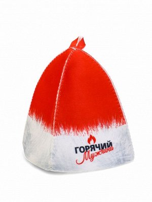 Набор для бани с принтом «Горячий мужчина», 5 предметов, портфель, шапка, рукавица, тапочки, коврик, «Банная забава»