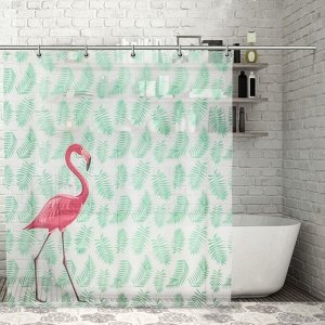 Штора для ванной 180?180 см "Фламинго", PEVA