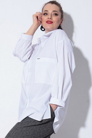 Рубашка Рубашка SOVA 11078 белый 
Состав ткани: ПЭ-15%; Хлопок-85%; 
Рост: 164 см.

Женская рубашка на каждый день! Рубашка-оверсайз &ndash; настоящий &laquo;маст-хэв&raquo;, который сделает образ ст