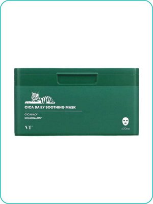 VT Cosmetics Cica Daily Soothing Mask Набор успокаивающих масок с центеллой 30шт Ю. Корея