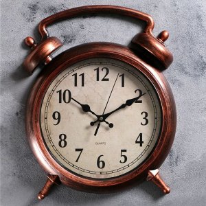 Часы настенные, серия: Классика, "Большой будильник", плавный ход, 38 х 28 см
