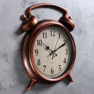 Часы настенные, серия: Классика, "Большой будильник", плавный ход, 38 х 28 см