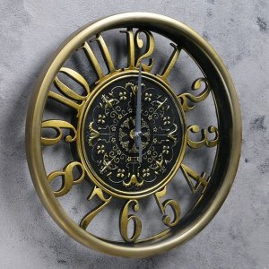 Часы настенные, серия: Интерьер, "Звана", золотые, d=30 см