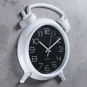 Часы настенные, серия: Классика, "Большой будильник", белые, 31х28 см
