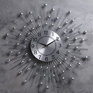 Часы настенные, серия: Ажур, "Сферы", хром, d=60 см