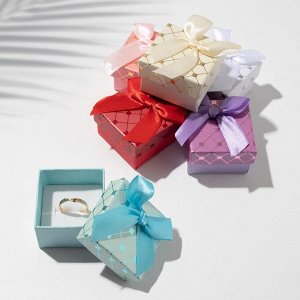 Коробочка подарочная под кольцо/серьги «Кубики», 5x5 (размер полезной части 4.5x4.5 см), МИКС, вставка белая