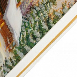 Картина "Избушка в зимнем лесу" 33х43 см