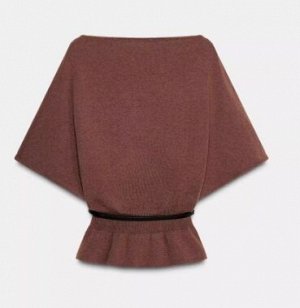 ДЖЕМПЕР-НАКИДКА С ПОЯСОМ, арт.5536189 700, коричневый