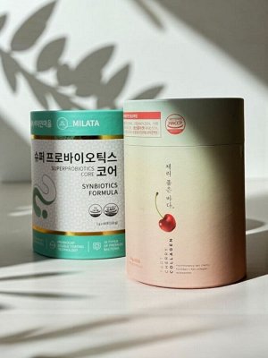 Vitamin Village Super Probiotics Core+ Cherry Collagen SFL Biotech Супер Пробиотики Кор+БАД Морской коллаген желе с фукоиданом, астаксантином и вишней