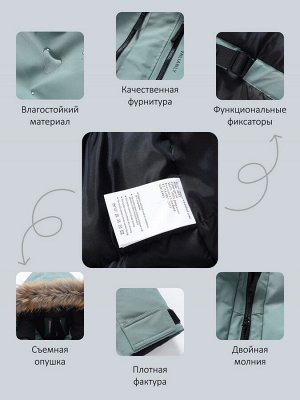 Парка зимняя мужская с капюшоном и мехом енот зеленого цвета 9537-1Z