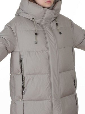 8888 LT. GRAY/GREEN Куртка зимняя женская оверсайз (200 гр. холлофайбер)
