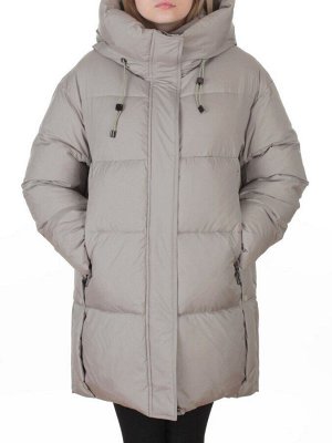 8888 LT. GRAY/GREEN Куртка зимняя женская оверсайз (200 гр. холлофайбер)