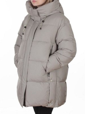 8888 LT. GRAY/GREEN Куртка зимняя женская оверсайз (200 гр. холлофайбер)