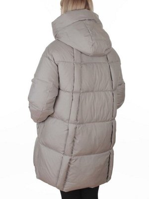 8888 LT. GRAY/GREEN Куртка зимняя женская оверсайз (200 гр. холлофайбер)