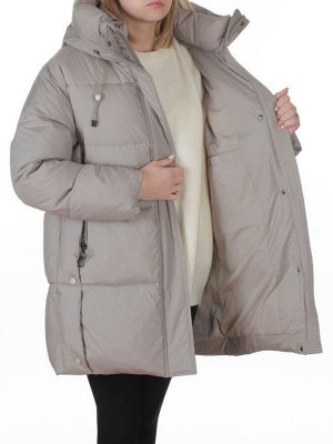 8888 LT. GRAY/GREEN Куртка зимняя женская оверсайз (200 гр. холлофайбер)