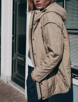 СТЕГАНАЯ КУРТКА С КАПЮШОНОМ WATER REPELLENT, арт.8372282, хаки