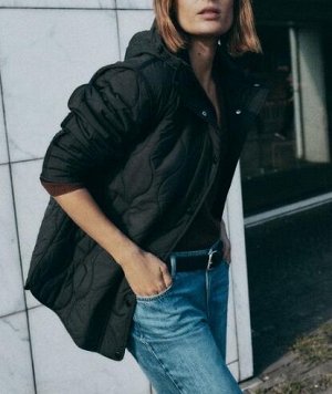 СТЕГАНАЯ КУРТКА С КАПЮШОНОМ WATER REPELLENT, арт.8372282, черный