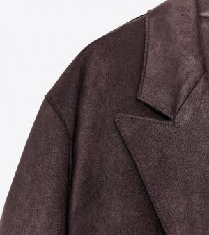 БЛЕЙЗЕР ИЗ ИСКУССТВЕННОЙ ЗАМШИ, арт.3046271 737, коричневый