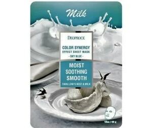 DEOPROCE Маска для лица Color Synenergy Efect Sheet Mask Sky Blue Молоко/Ласточкино гнездо 1шт