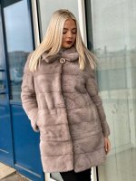 Арт. 2311910 Шубка из меха норки с капюшоном