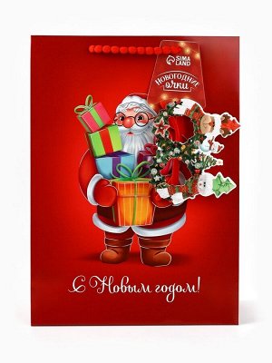 Пакет подарочный новогодний «С Новым годом», с очками, 31x11x40 см